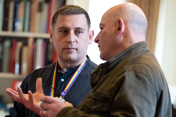 Two UWTSD staff members are chatting